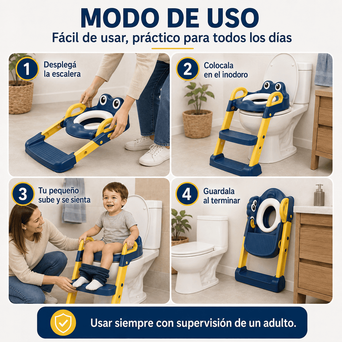 Asiento Con Escalera De Niños + Regalo Incluido🎁
