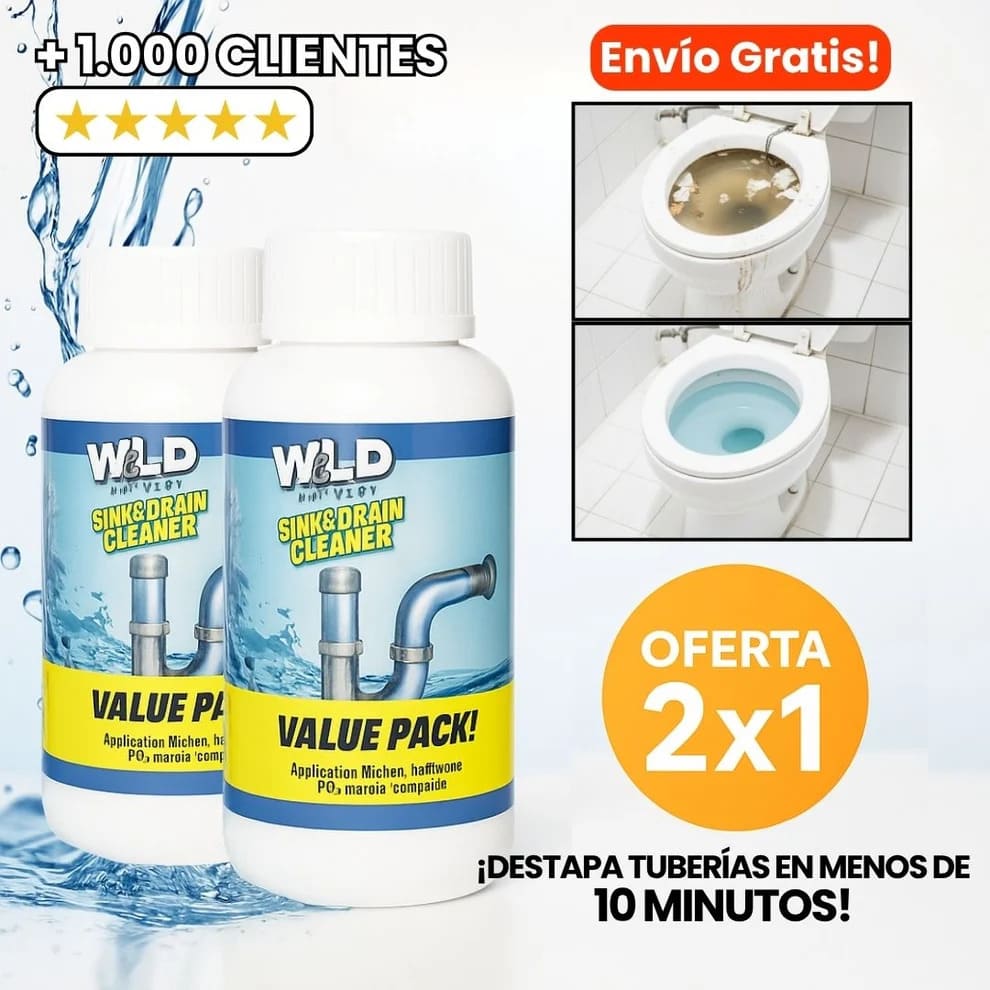 2X1 Polvo Destapador de Cañerías + Regalo Incluido🎁