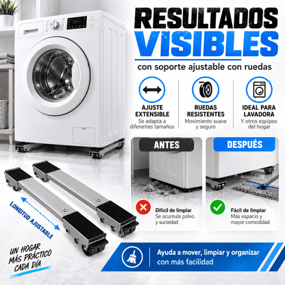 Soporte Pesado De Ruedas Ajustables + Regalo Incluido🎁