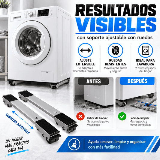 Soporte Pesado De Ruedas Ajustables + Regalo Incluido🎁
