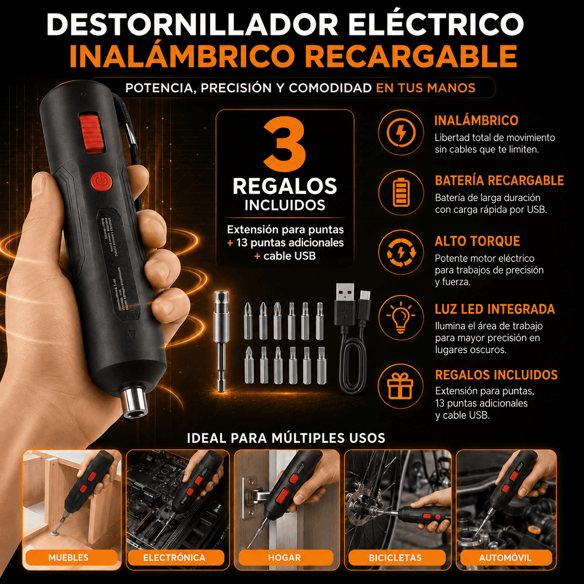 Destornillador Eléctrico + Regalo Incluido🎁