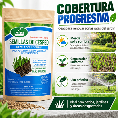 Semilla de Césped - Semillas para Césped Verde, Fuerte y Resistente