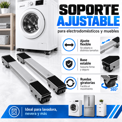 Soporte Pesado De Ruedas Ajustables + Regalo Incluido🎁