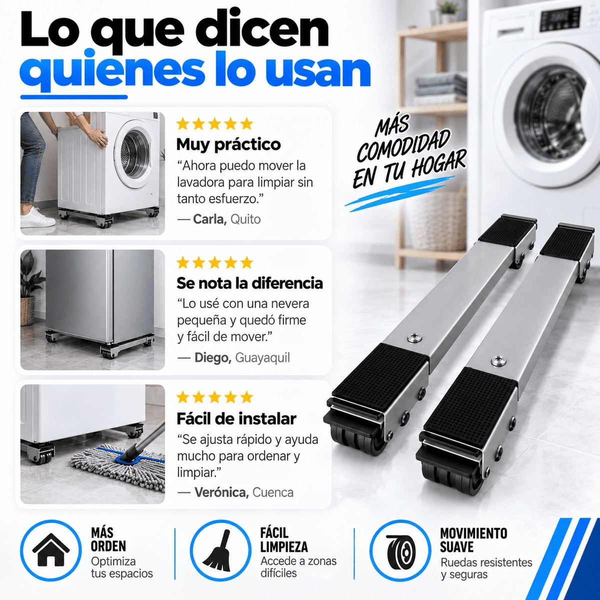 Soporte Pesado De Ruedas Ajustables + Regalo Incluido🎁
