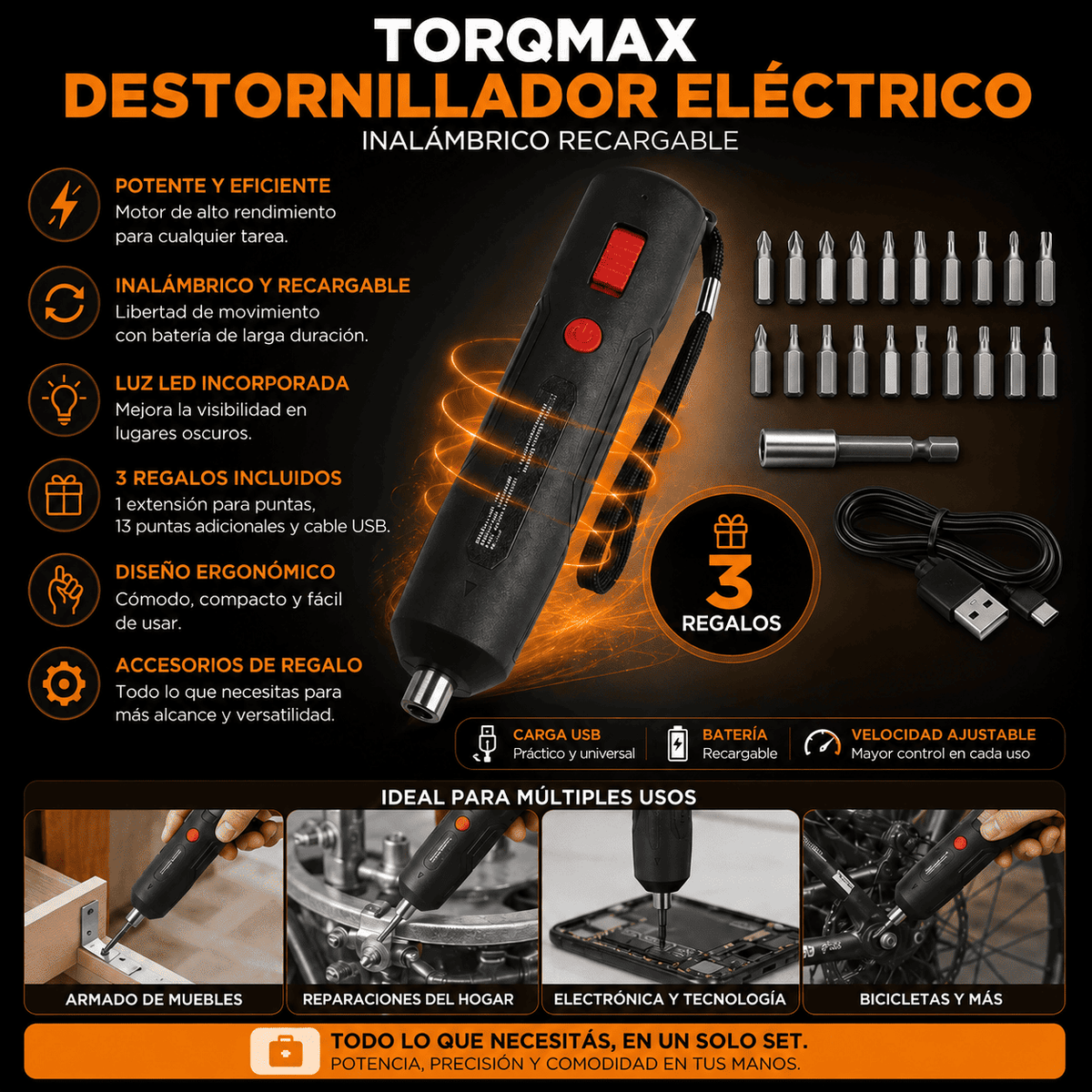 Destornillador Eléctrico + Regalo Incluido🎁