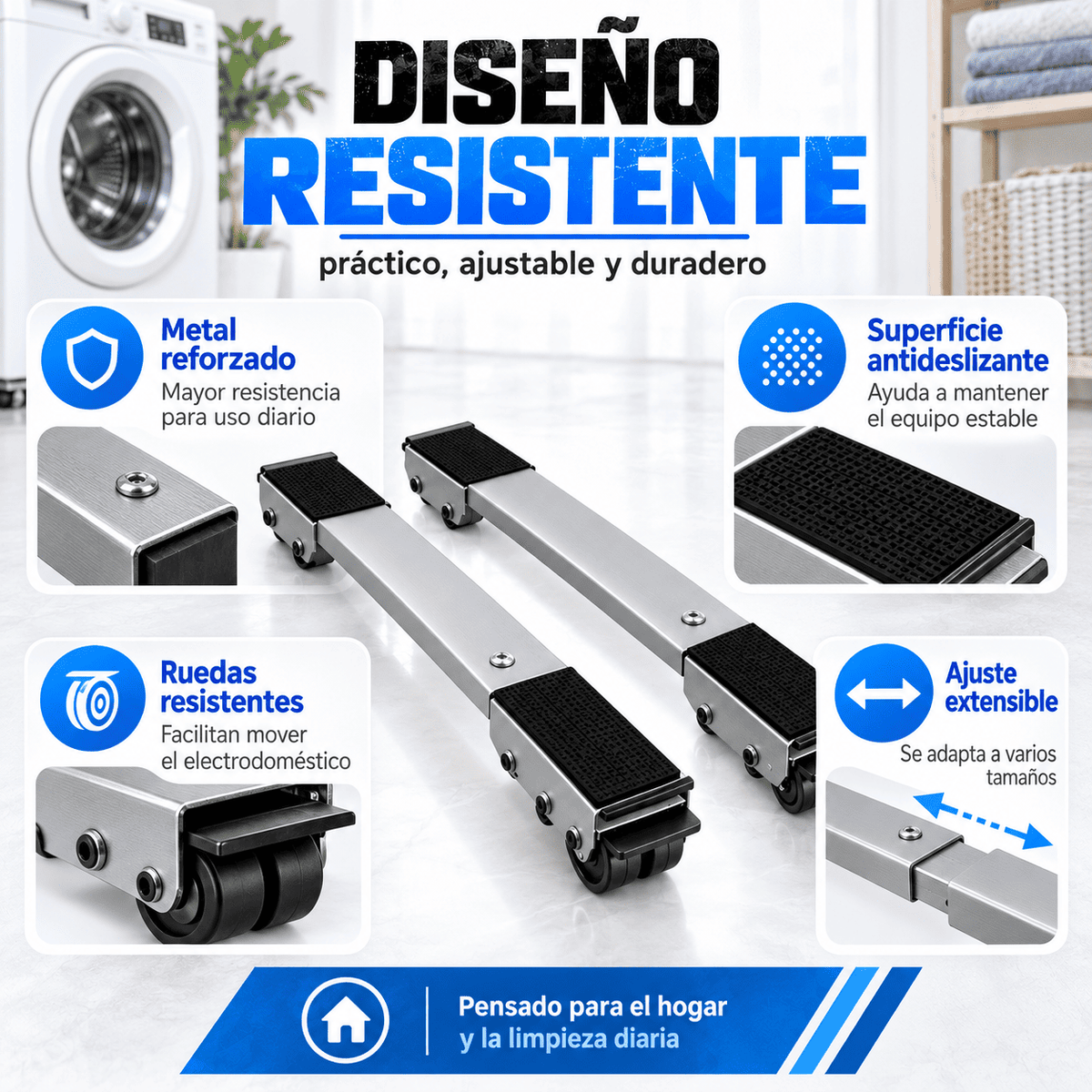 Soporte Pesado De Ruedas Ajustables + Regalo Incluido🎁