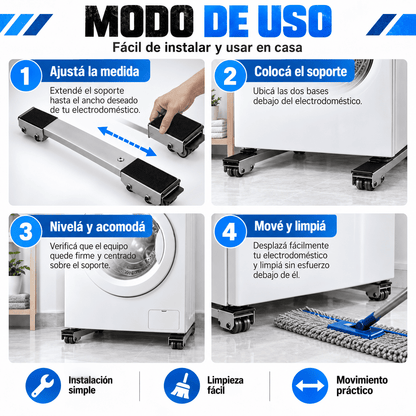 Soporte Pesado De Ruedas Ajustables + Regalo Incluido🎁